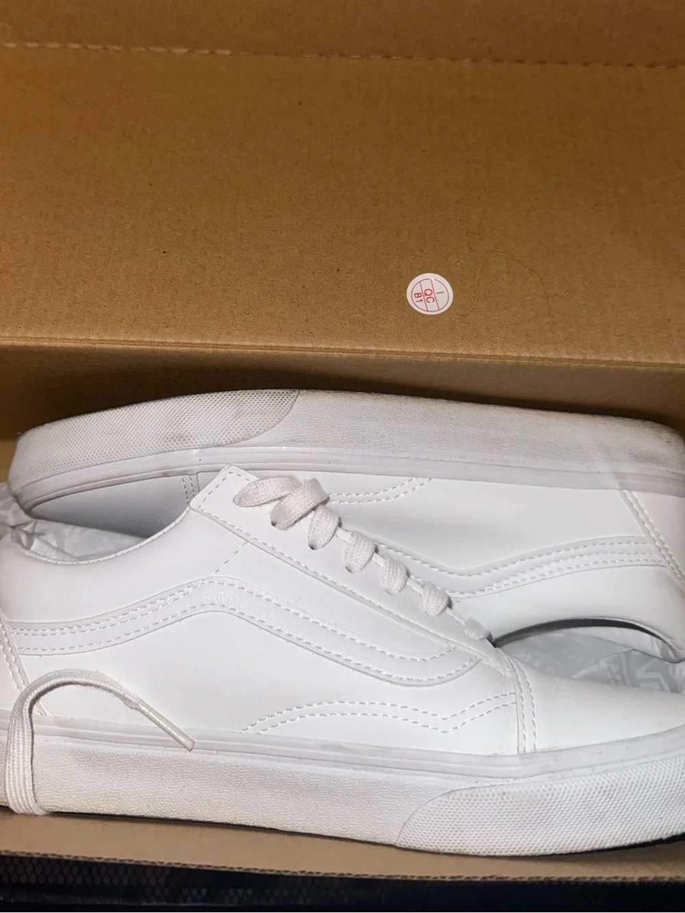 Vans White Leather Sneakers